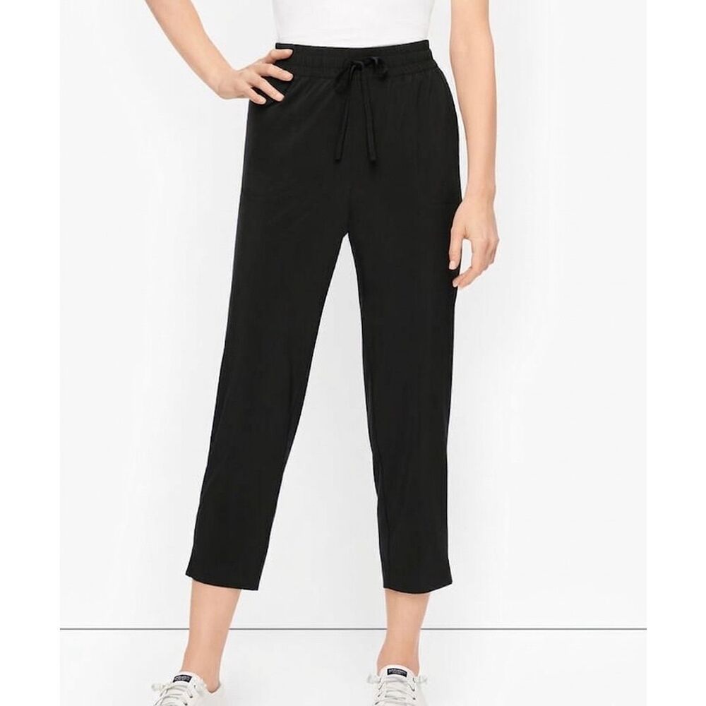 T by Talbots Pants Lightweight Stretch NEW Drawstring Black Medium